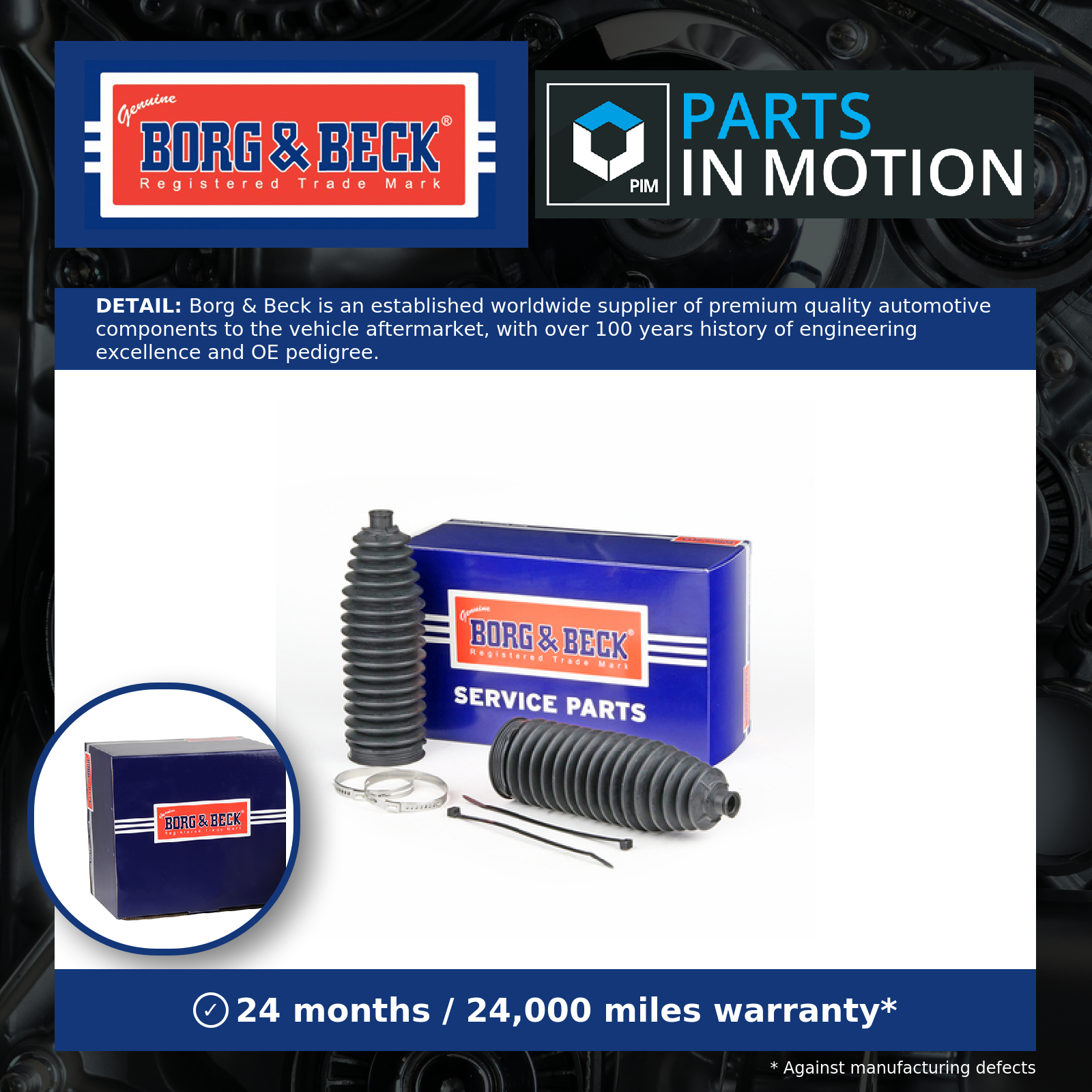 Borg & Beck Steering Rack Boot BSG3462 [PM1019084]