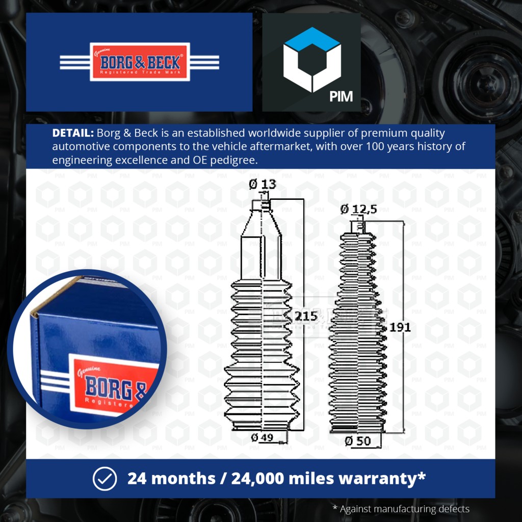 Borg & Beck Steering Rack Boot BSG3456 [PM1019078]