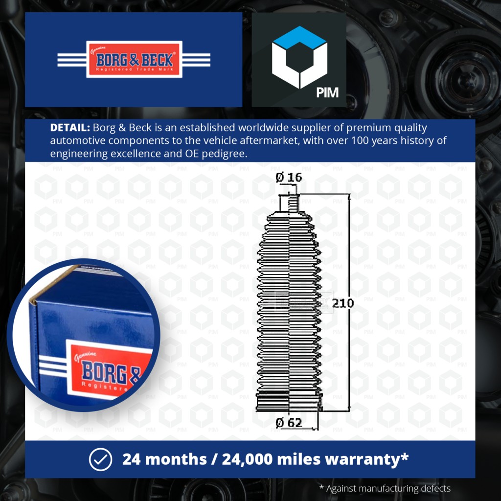 Borg & Beck Steering Rack Boot BSG3403 [PM1019026]