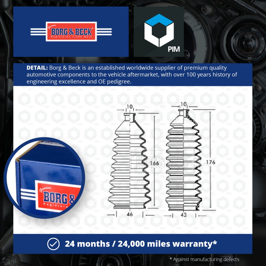 Borg & Beck Steering Rack Boot BSG3141 [PM1018794]