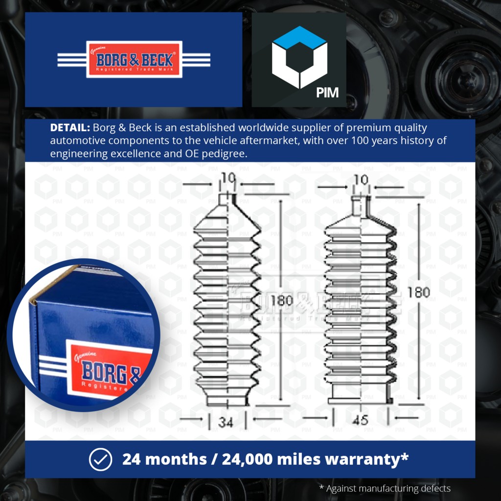 Borg & Beck Steering Rack Boot BSG3014 [PM1018727]
