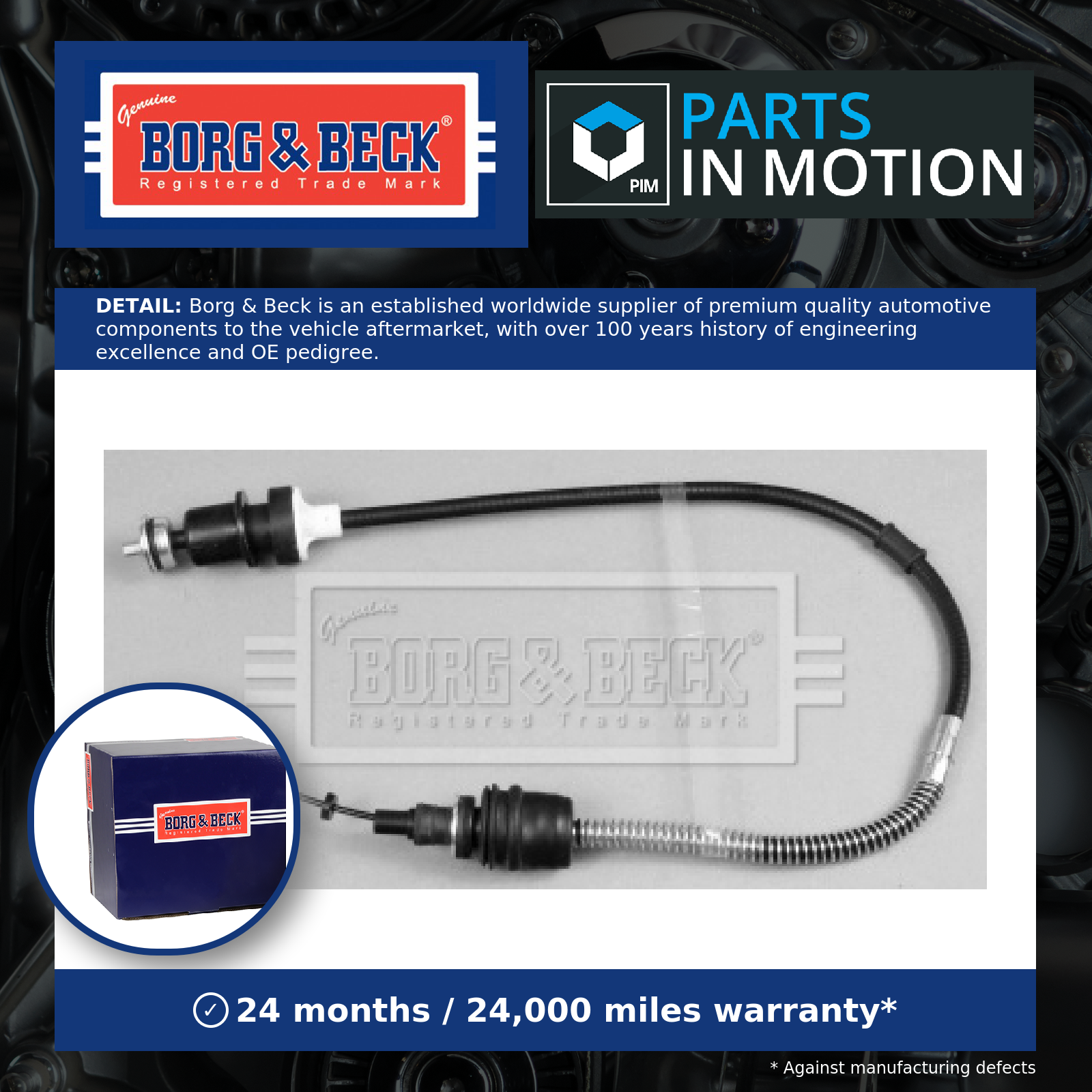 Borg & Beck Clutch Cable BKC1458 [PM1018067]