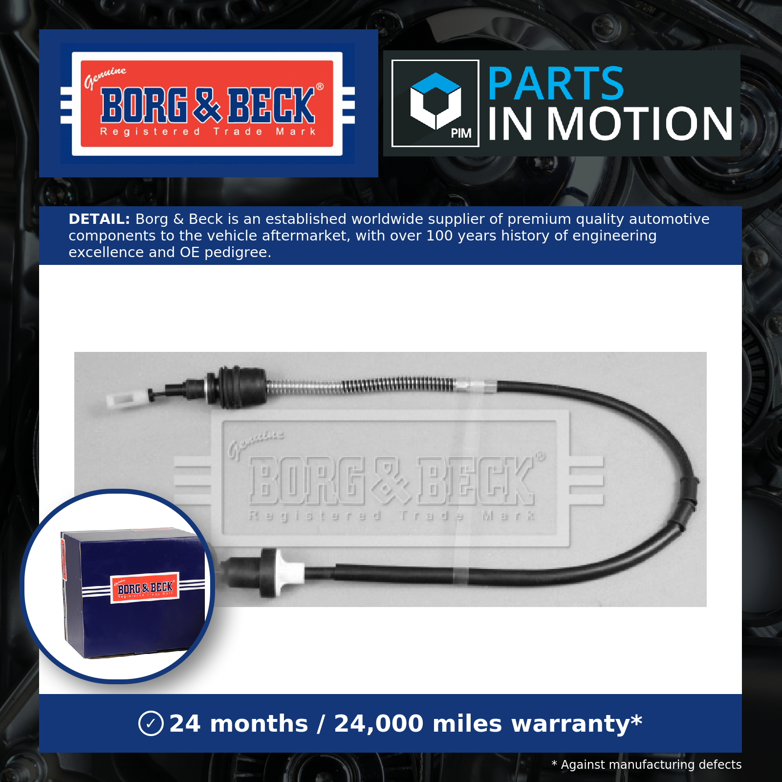Borg & Beck Clutch Cable BKC1457 [PM1018066]