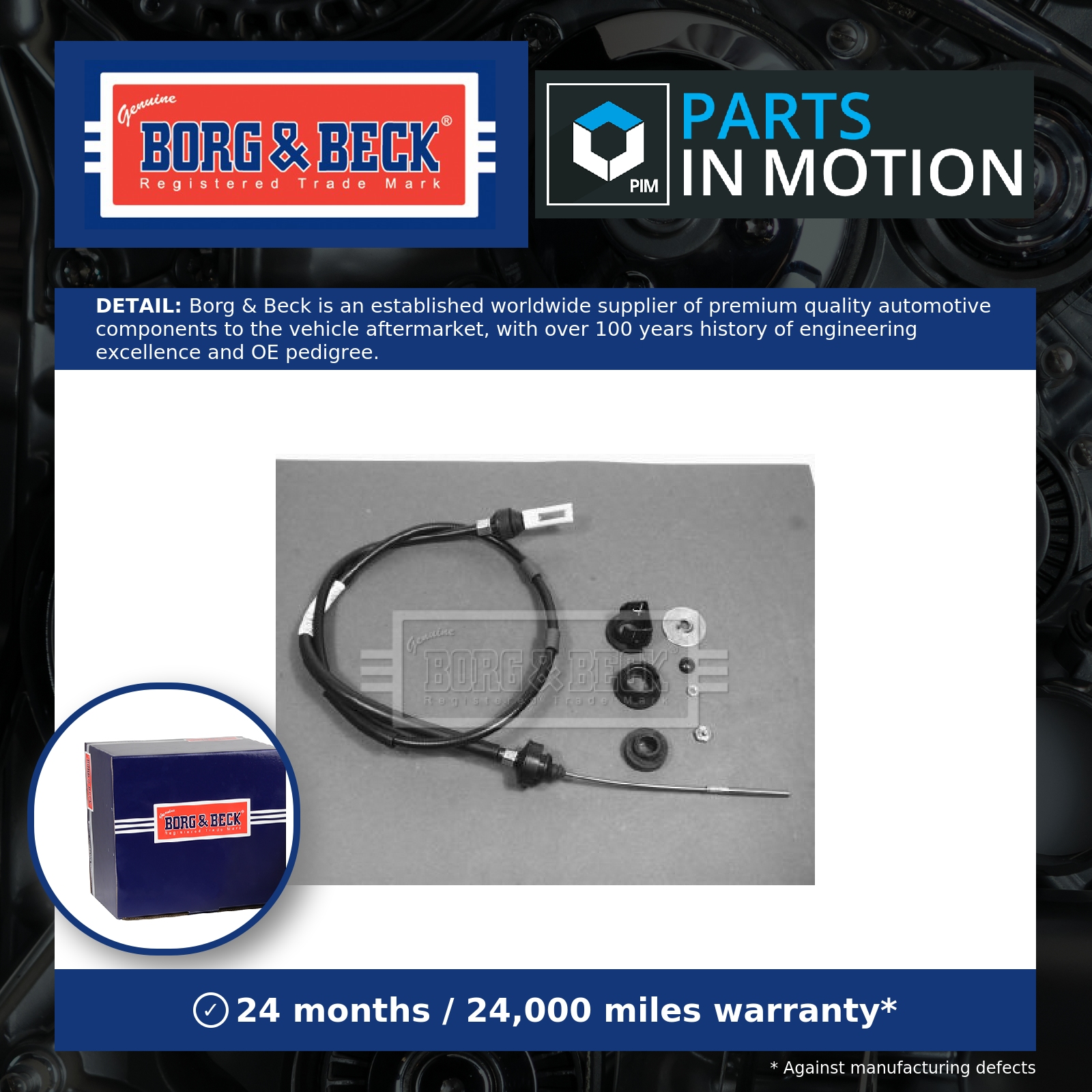 Borg & Beck Clutch Cable BKC1407 [PM1018021]