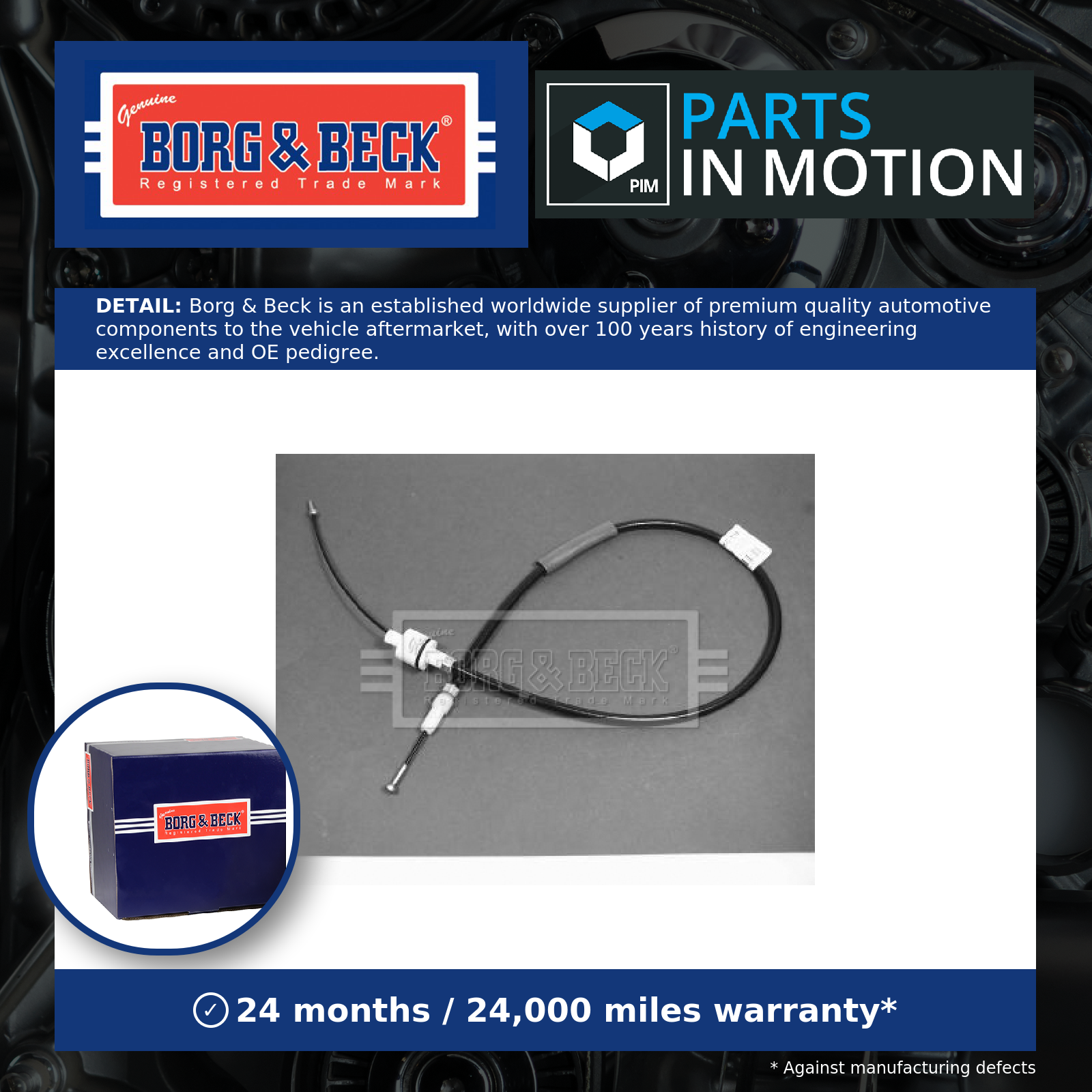 Borg & Beck Clutch Cable BKC1158 [PM1017860]