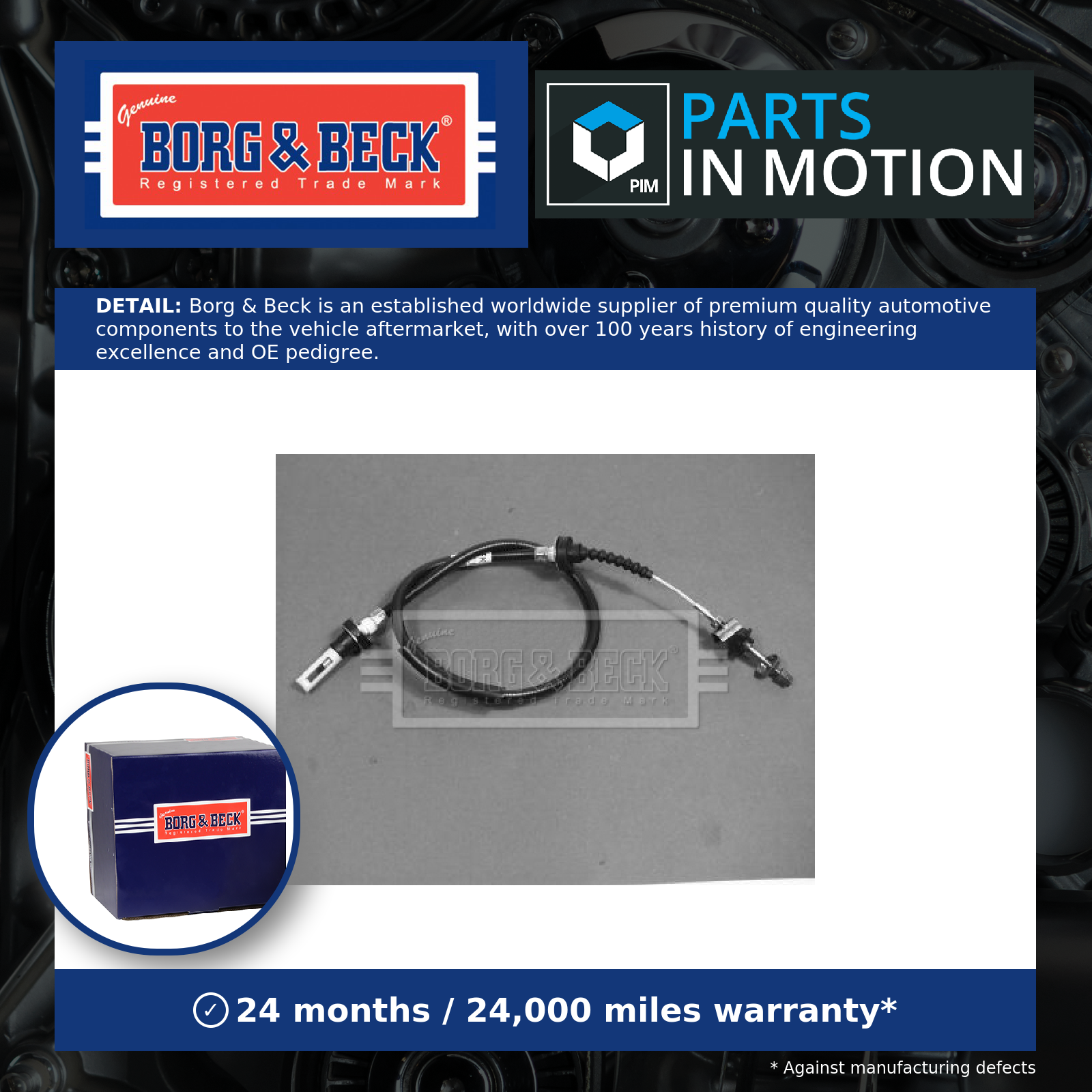 Borg & Beck Clutch Cable BKC1143 [PM1017848]