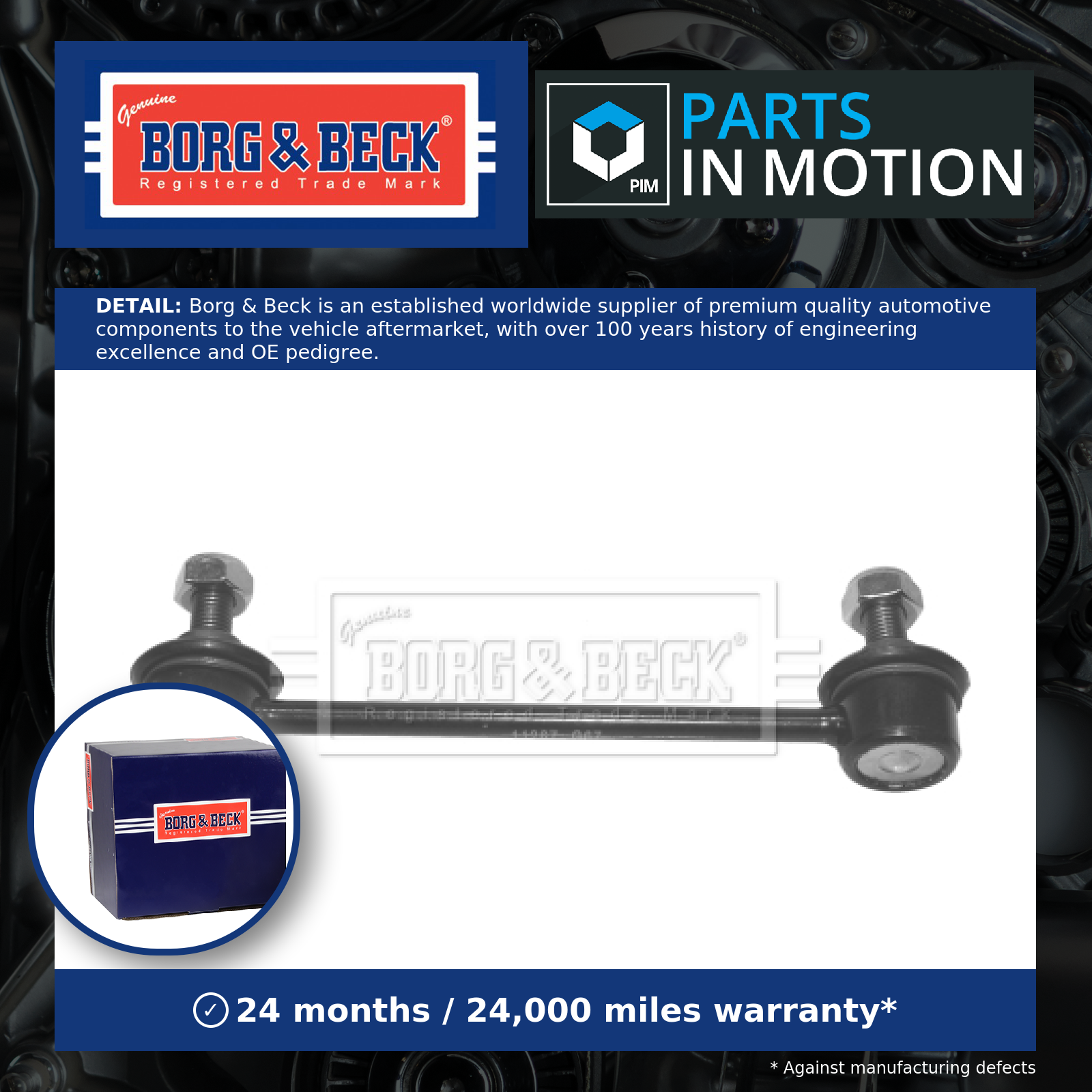 Borg & Beck Anti Roll Bar Link Rear Left or Right BDL6781 [PM1011851]