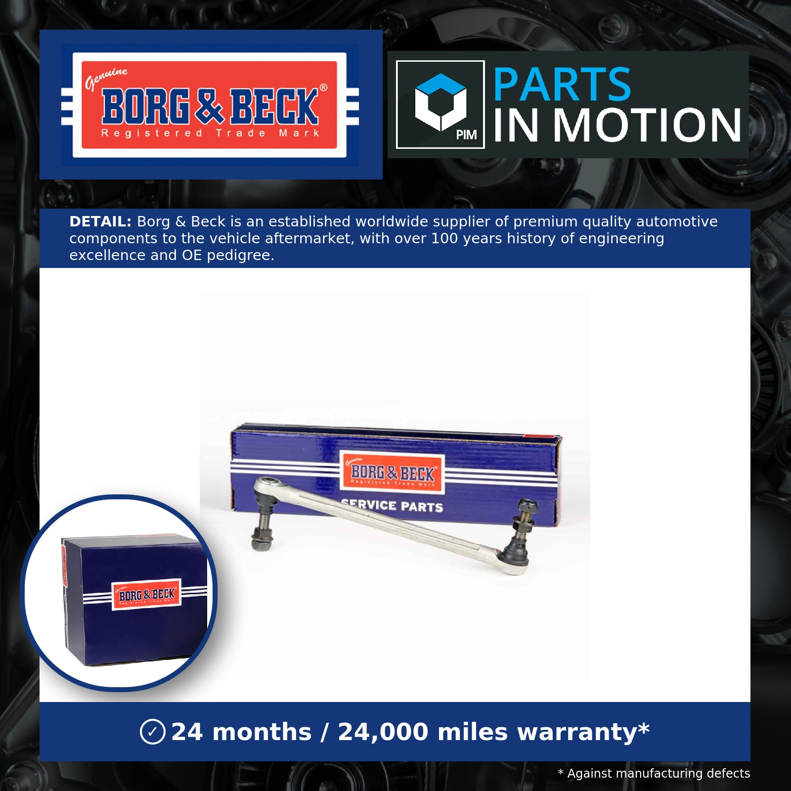 Borg & Beck Anti Roll Bar Link Front Left or Right BDL6562 [PM1011621]