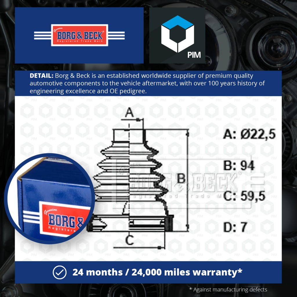 Borg & Beck CV Joint Boot BCB6399 [PM1011026]