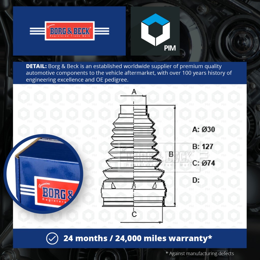 Borg & Beck CV Joint Boot BCB6383 [PM1011012]