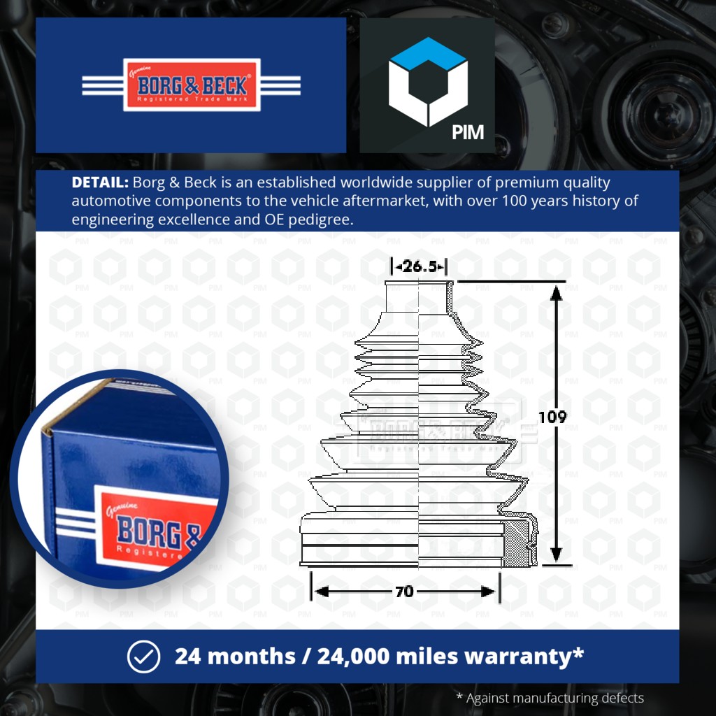 Borg & Beck CV Joint Boot BCB6183 [PM1010814]