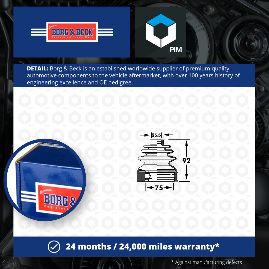 Borg & Beck CV Joint Boot BCB6117 [PM1010752]