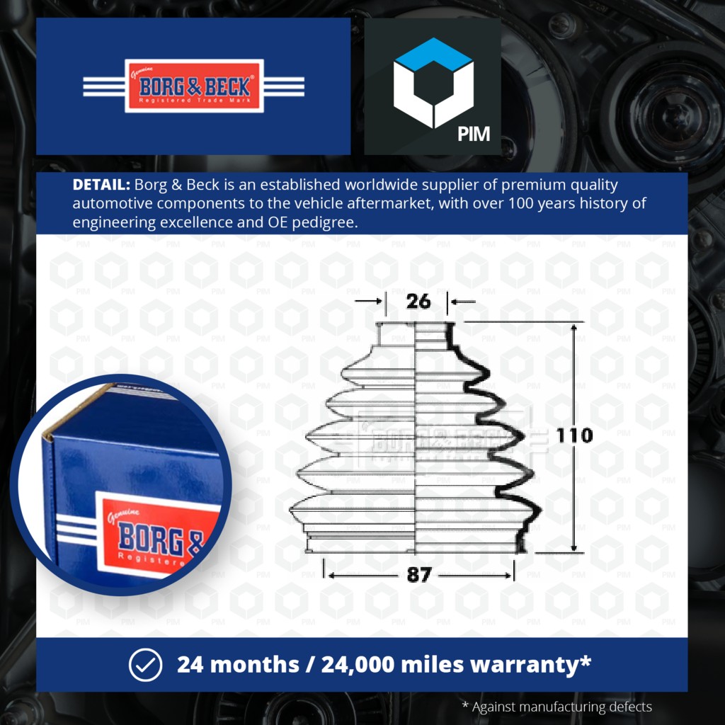 Borg & Beck CV Joint Boot Outer BCB6097 [PM1010731]