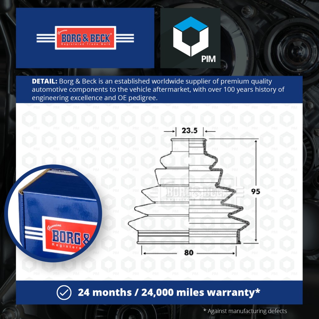 Borg & Beck CV Joint Boot Outer BCB6076 [PM1010711]