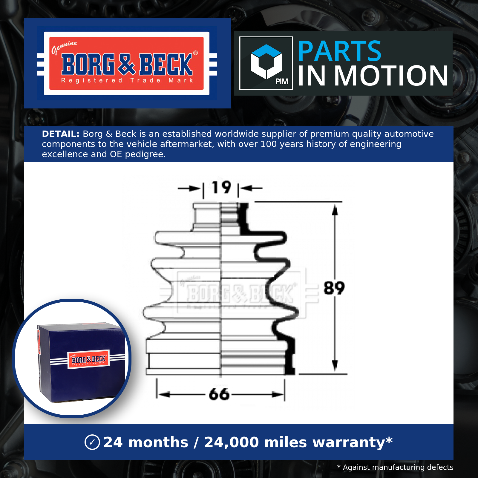 Borg & Beck CV Joint Boot Outer BCB6043 [PM1010680]
