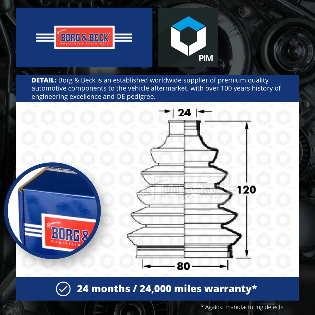 Borg & Beck CV Joint Boot Outer BCB6029 [PM1010669]