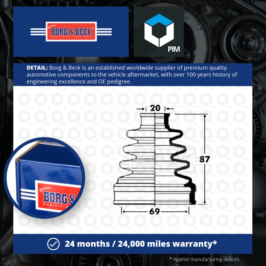 Borg & Beck CV Joint Boot BCB2858 [PM1010577]