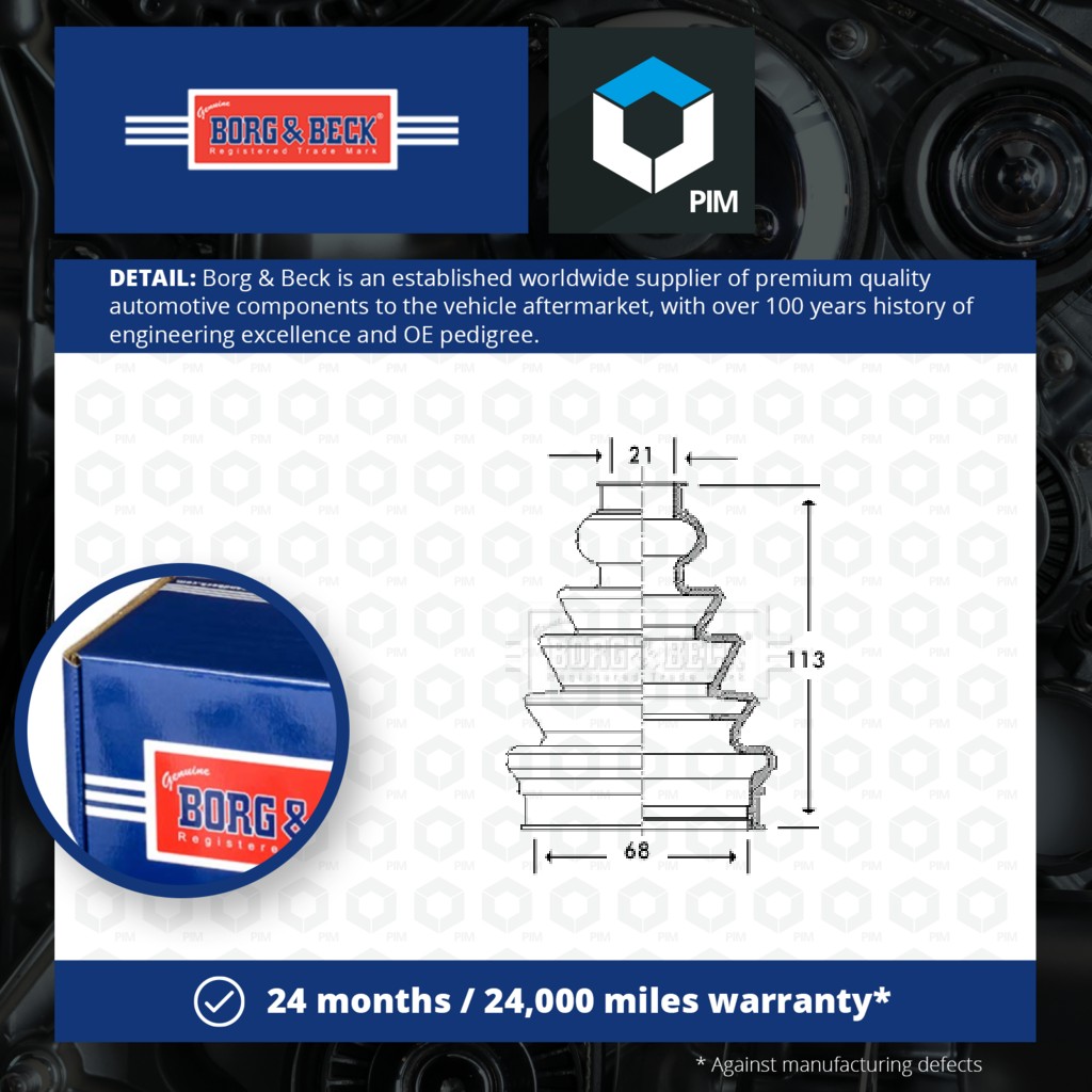 Borg & Beck CV Joint Boot BCB2789 [PM1010509]