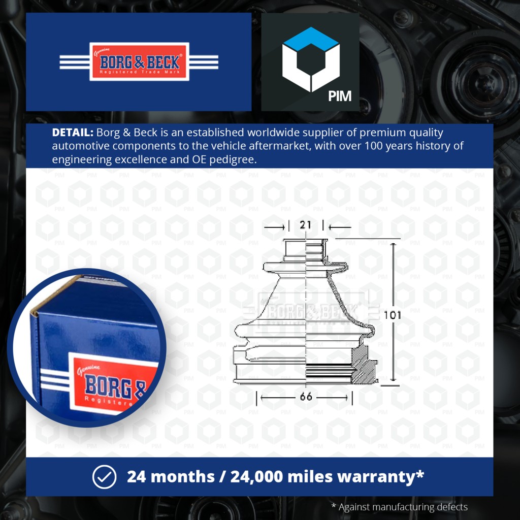 Borg & Beck CV Joint Boot Front Inner BCB2769 [PM1010490]