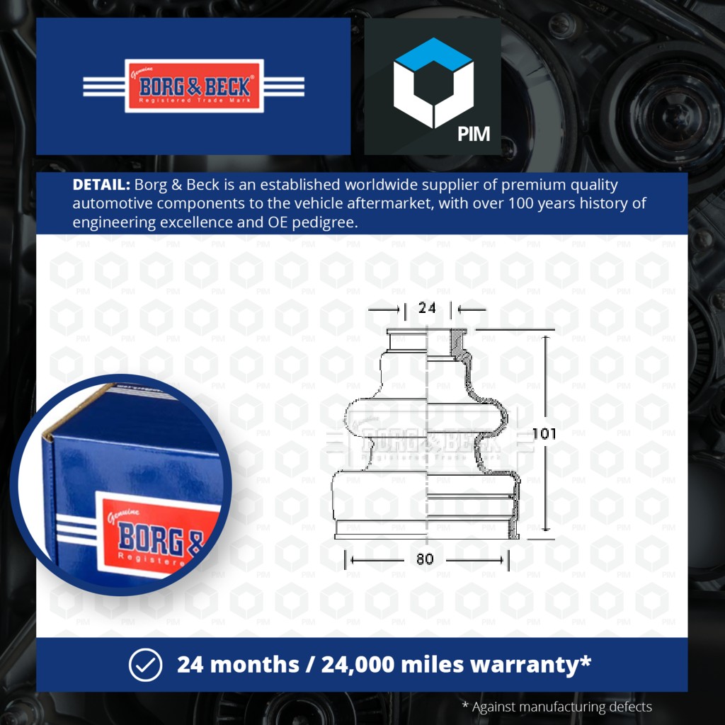 Borg & Beck CV Joint Boot Front Inner BCB2651 [PM1010426]