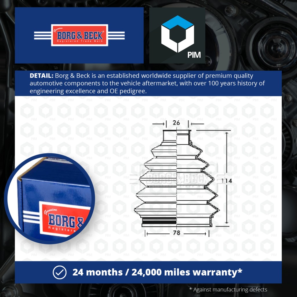 Borg & Beck CV Joint Boot BCB2347 [PM1010289]