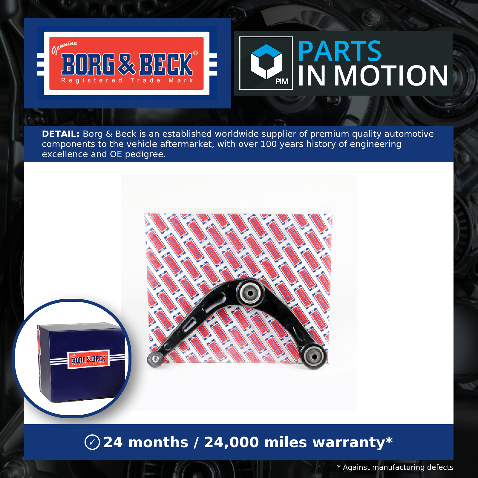 Borg & Beck Wishbone / Suspension Arm Front Lower, Left BCA6443 [PM1009082]