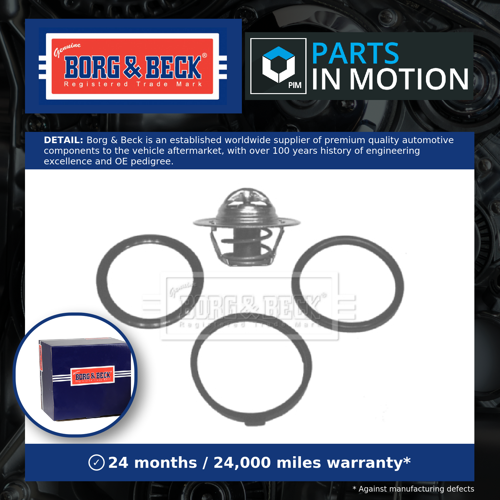 Borg & Beck Coolant Thermostat BBT035 [PM1007834]