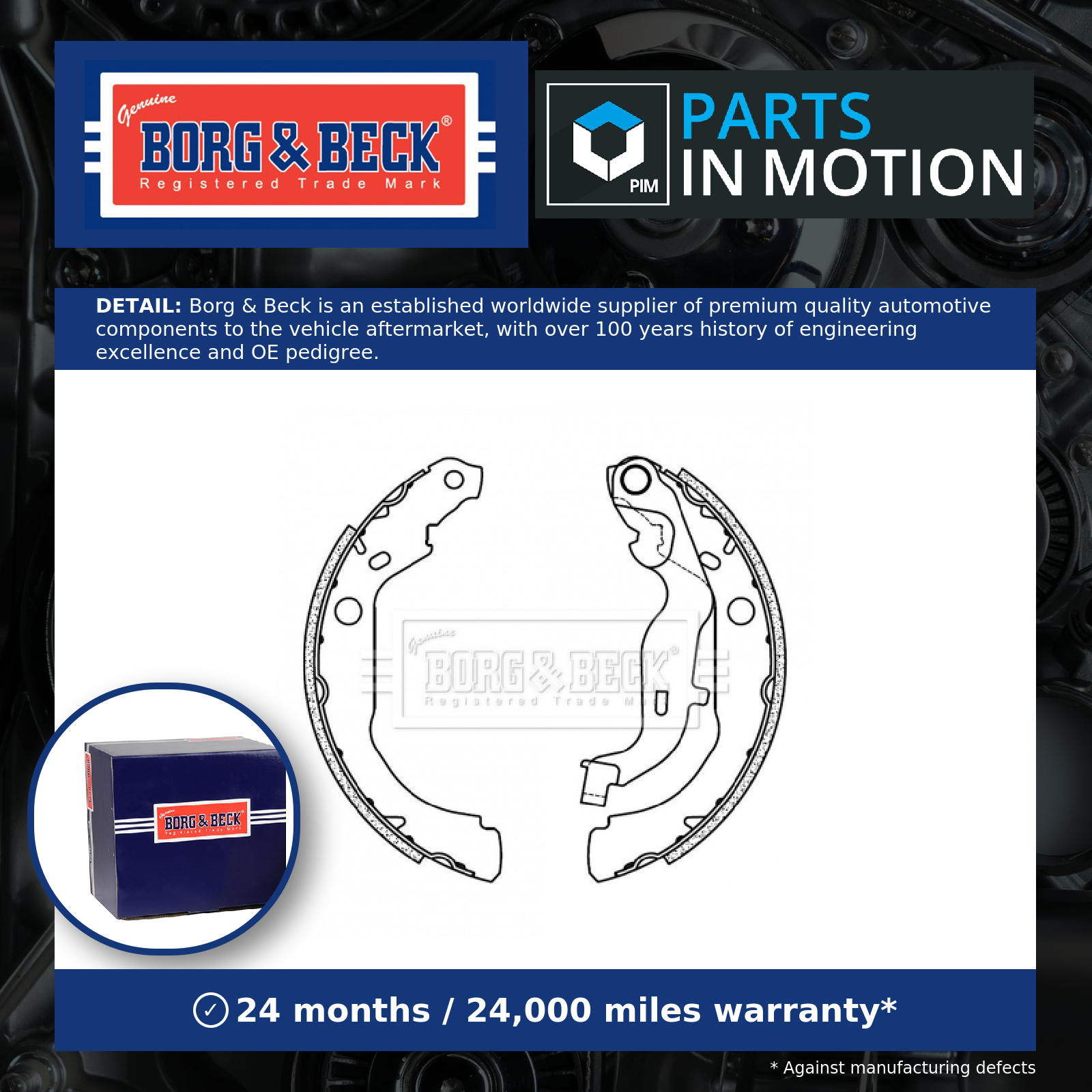 Borg & Beck Brake Shoes Set BBS6507 [PM1007788]
