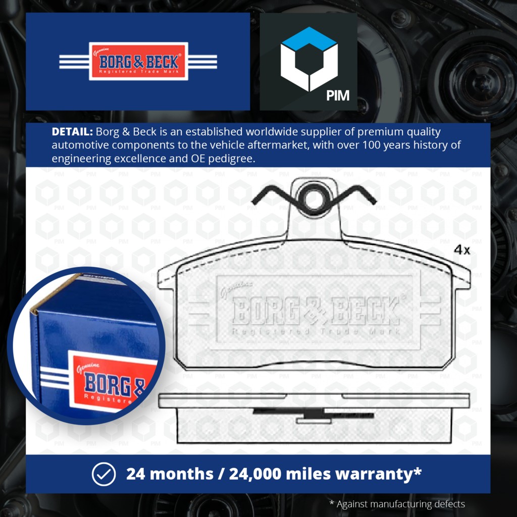 Borg & Beck Brake Pads Set Rear BBP2545 [PM1007409]