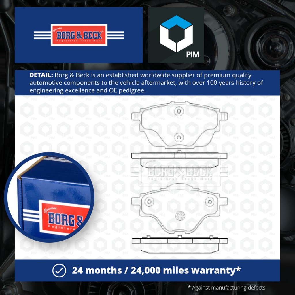 Borg & Beck Brake Pads Set Rear BBP2451 [PM1007324]