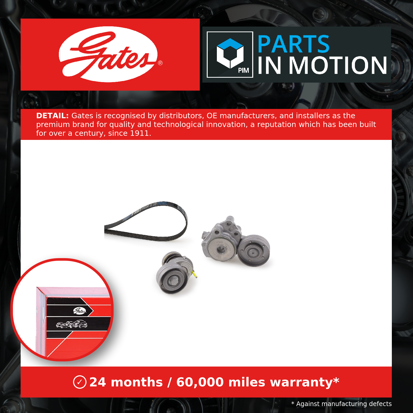 Gates Drive Belt Kit K096PK1700 [PM973092]