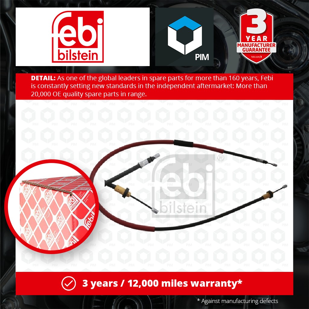 Febi Handbrake Cable Rear Left 49621 [PM971575]