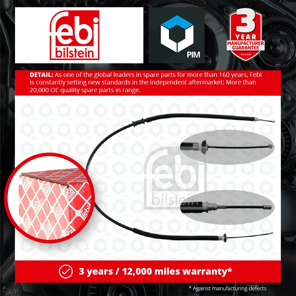 Febi Handbrake Cable Rear Left or Right 49619 [PM971573]