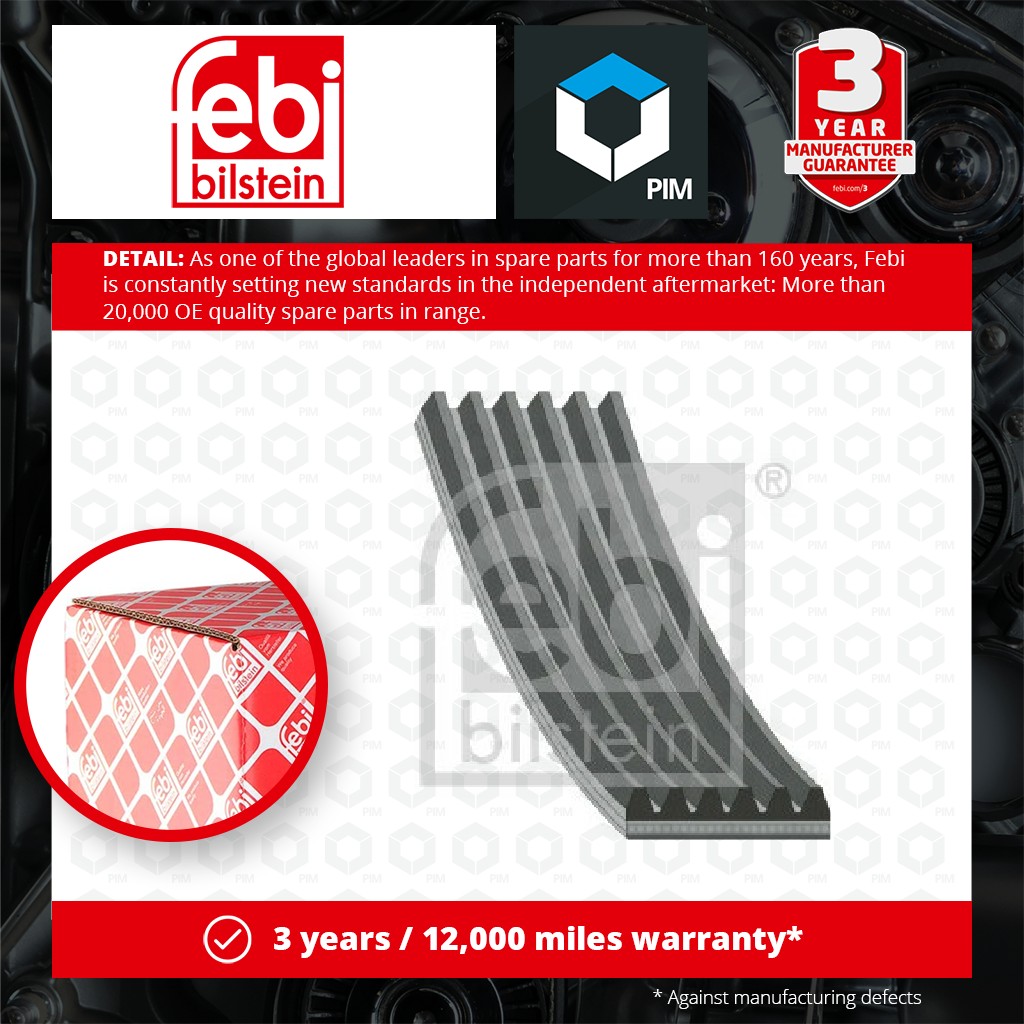 Febi 6 Rib Multi V Drive Belt 45239 [PM968039]