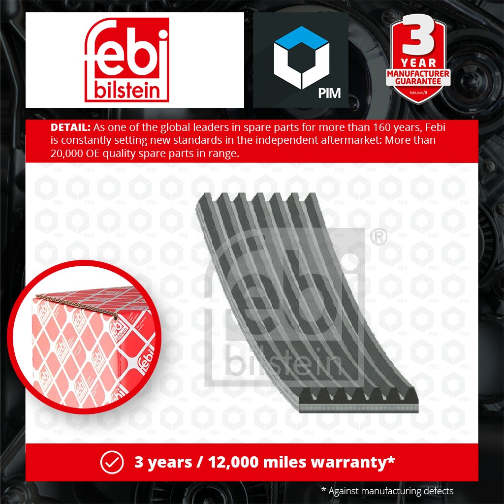 Febi 7 Rib Multi V Drive Belt 38434 [PM962779]