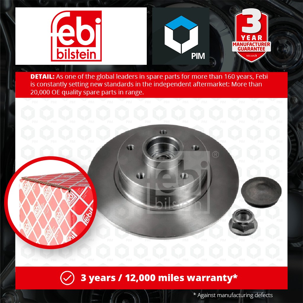 Febi 2x Brake Discs Pair Solid Rear 38306 [PM962711]