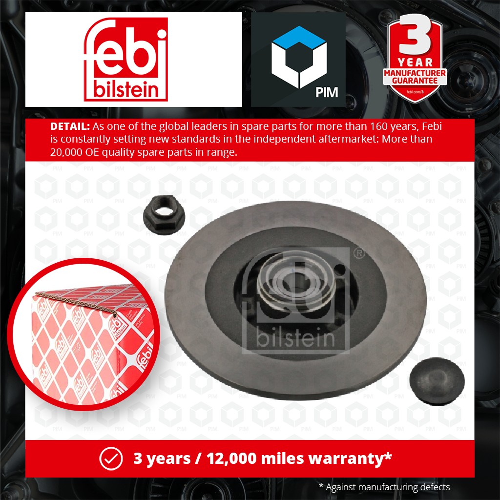 Febi 2x Brake Discs Pair Solid Rear 38303 [PM962708]