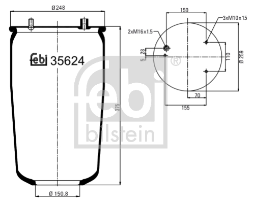 Febi 35624 Air Suspension Spring