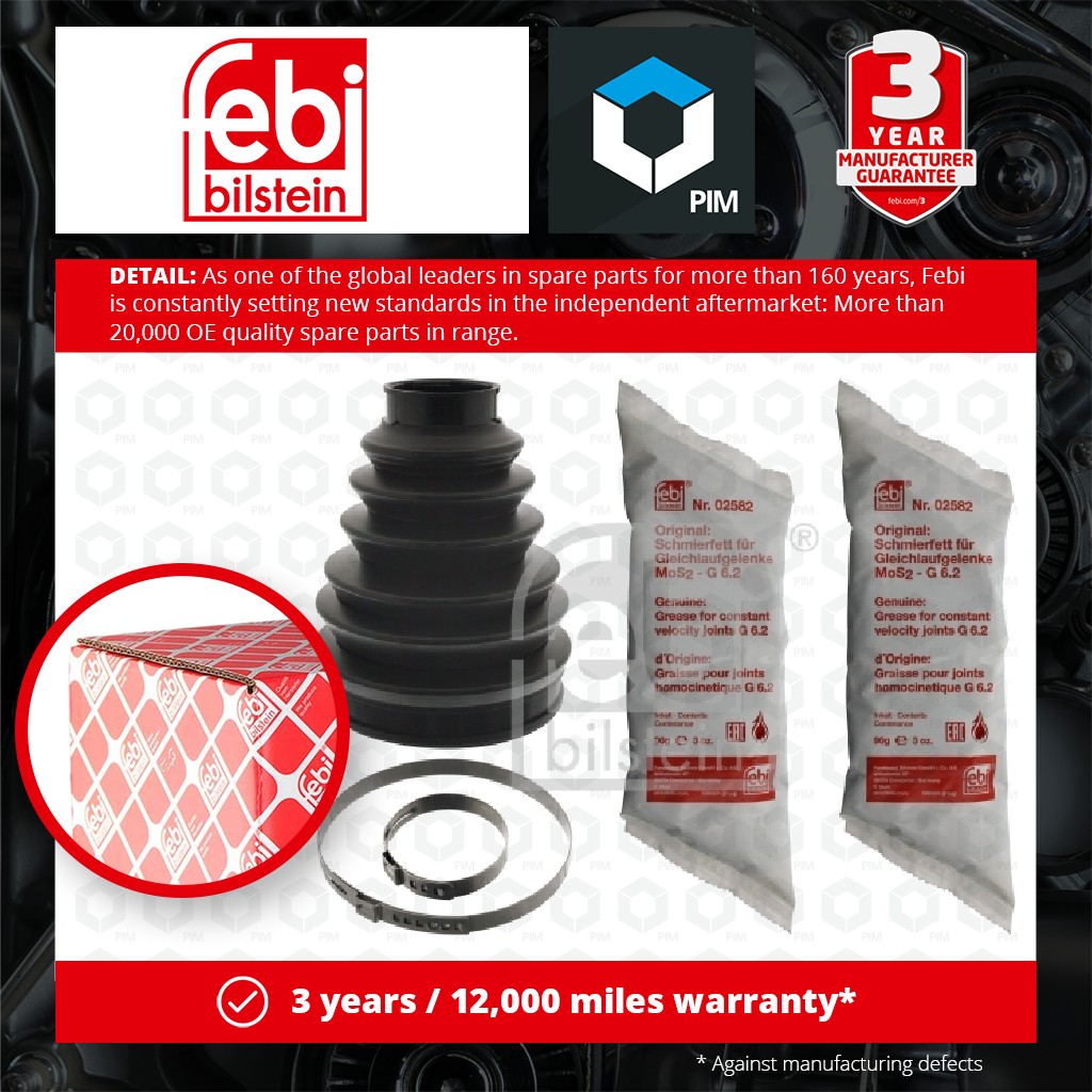 Febi CV Joint Boot Front Outer 100002 [PM959687]