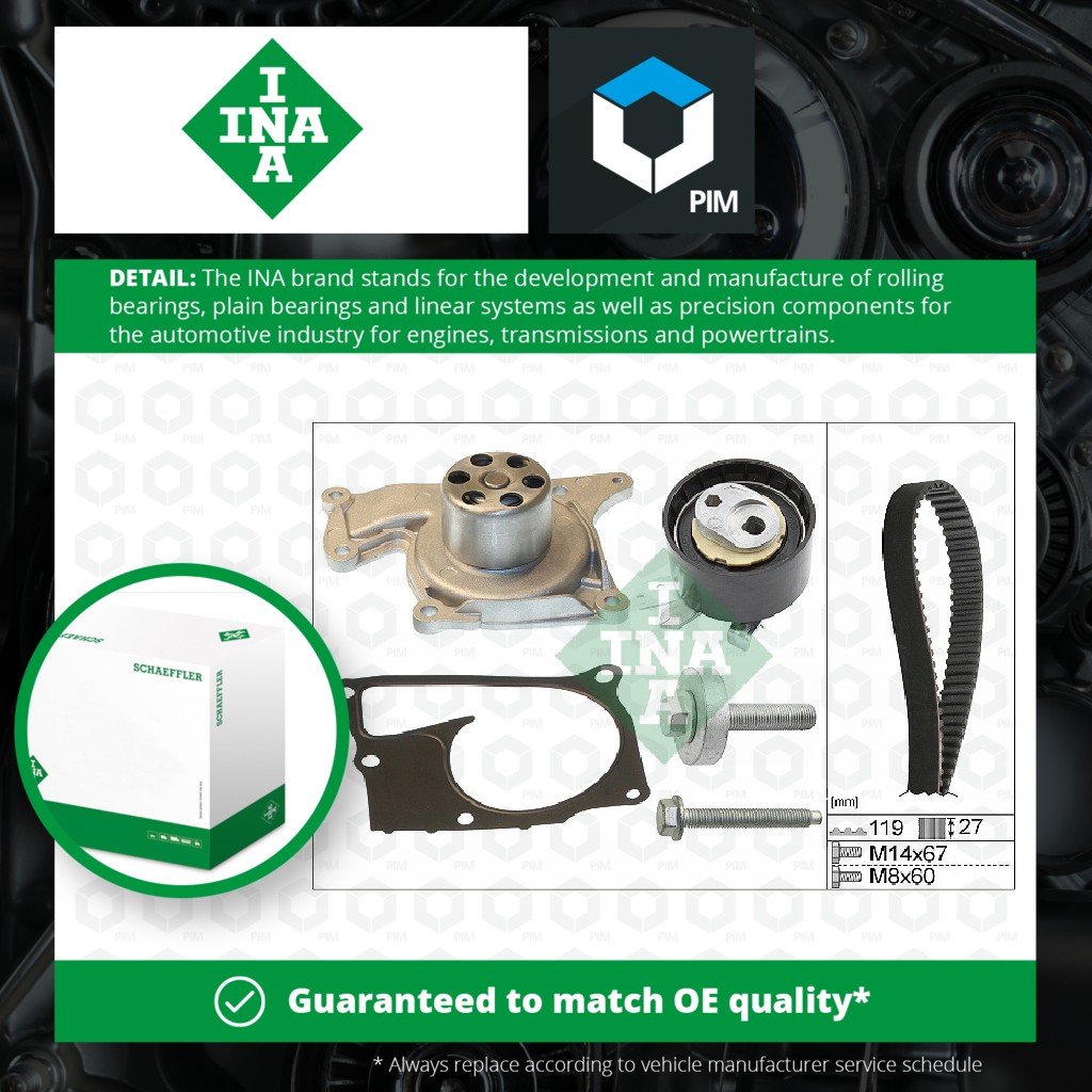 INA Timing Belt & Water Pump Kit 530060730 [PM959047]