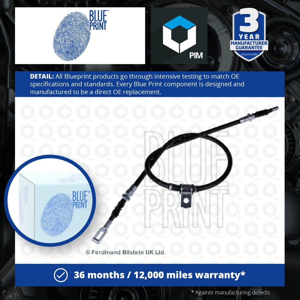 Blue Print Handbrake Cable Rear Left ADN146327 [PM954275]
