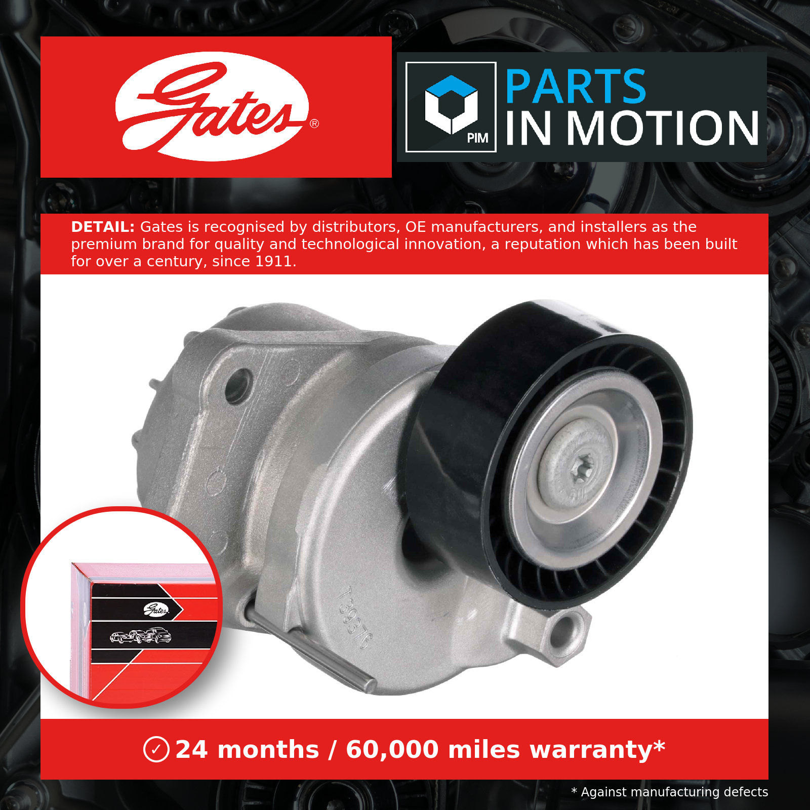 Aux Belt Tensioner fits PEUGEOT 508 Mk1, Mk2 2.0D 2014 on Drive V-Ribbed Gates - Image 8