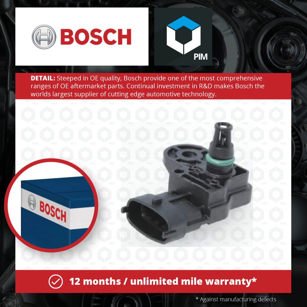Bosch Boost Pressure Sensor 0261230302 [PM918822]