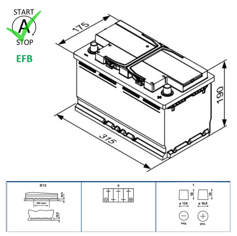 Bosch S4E11 EFB Car Battery