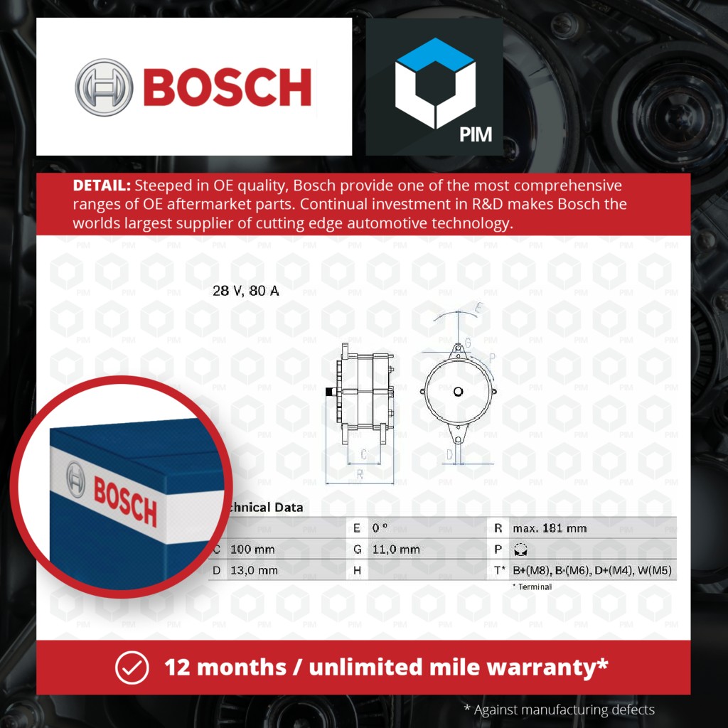 Bosch Alternator 0986039260 [PM915184]