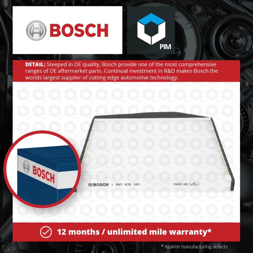 Bosch Pollen / Cabin Filter 1987435061 [PM877887]