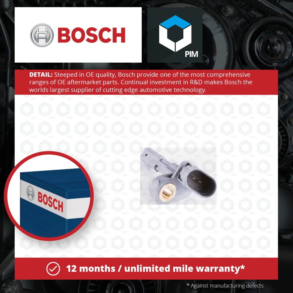 Bosch ABS Sensor Rear Left 0986594561 [PM877609]