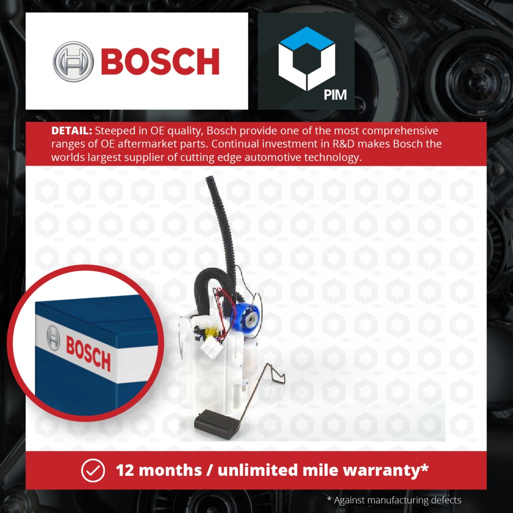 Bosch Fuel Pump In tank 0986580970 [PM877592]