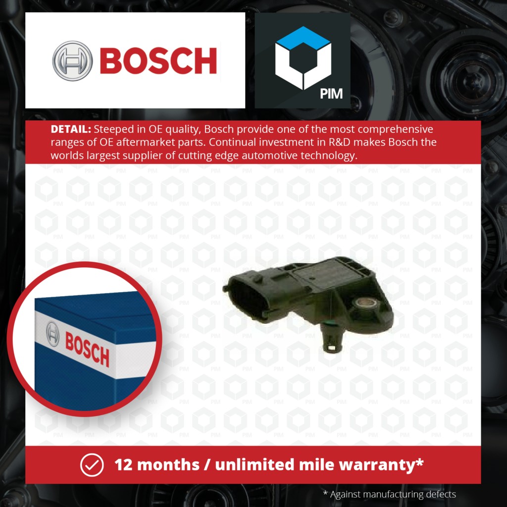 Bosch Boost Pressure Sensor 0281006028 [PM877351]