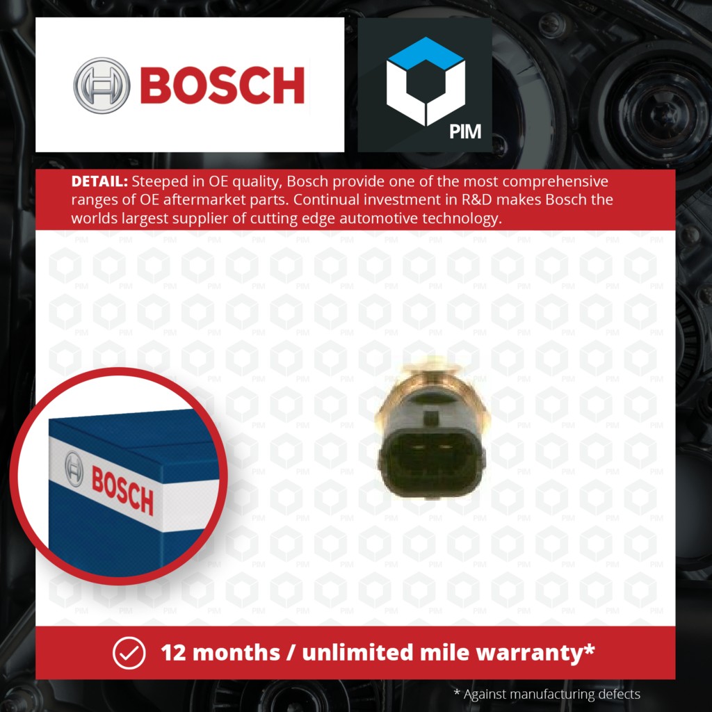 Bosch Coolant Temperature Sensor 0280130122 [PM877326]